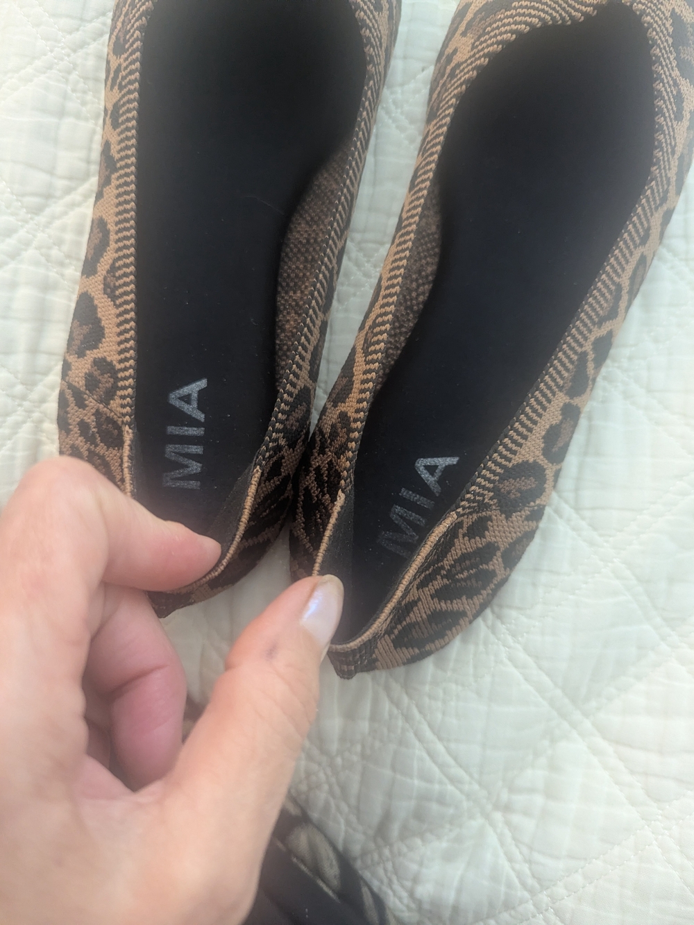 MIA Leopard-Print Pointed Toe Flat - Brown/Black Worn 1x. - Picture 5 of 5